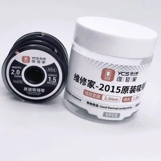 Ycs 2มม 2015 Desoldering Braid Solder Remover Wick BGA บัดกรีลวดดีบุกสายไฟ Flux Absorption Line Braid เทป 1.5M อุปกรณ์
