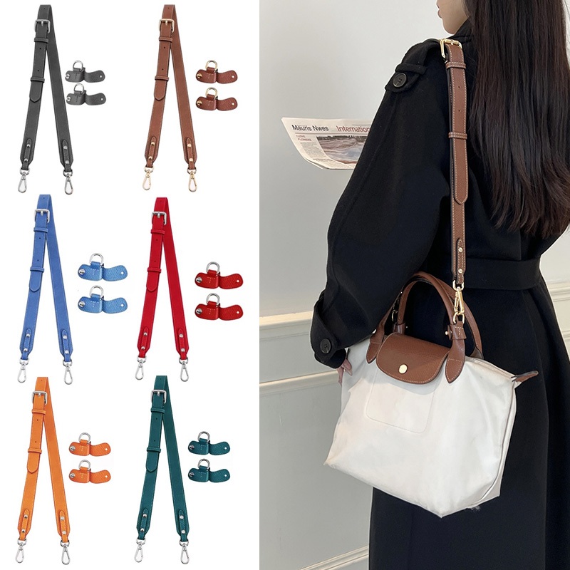 สายกระเป๋ากว้างสําหรับ Longchamp Small Short Handle Bag Modified Messenger Strap หนังแท้, Leather Replacement Crossbody Bag Strap