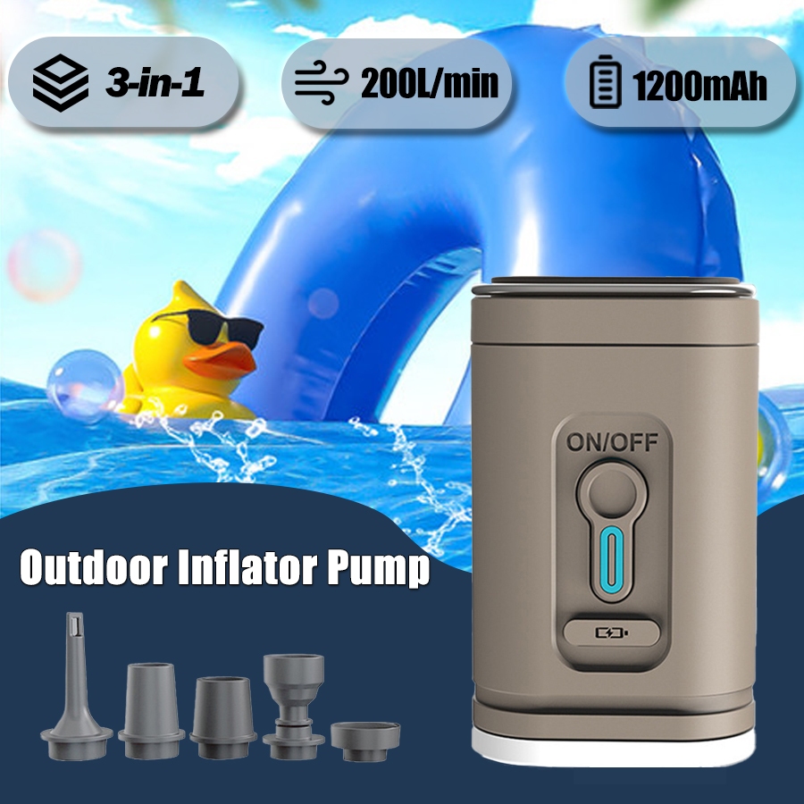 เครื่องปั๊มลมไฟฟ้า 1200mAh 100LM 4000Pa สําหรับเรือ ว่ายน้ํา