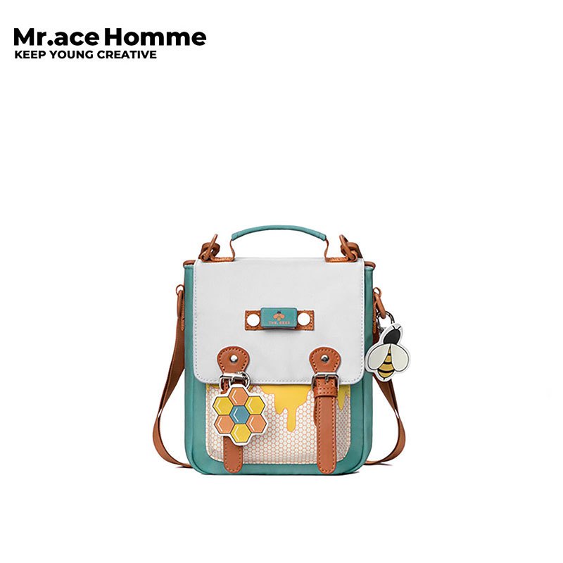 Mr. ace Homme Bee Series 0251  กระเป๋าสะพายไหล่ กระเป๋าถือ ใส่โทรศัพท์มือถือ แบบพกพา สําหรับสตรี mini Phonebag