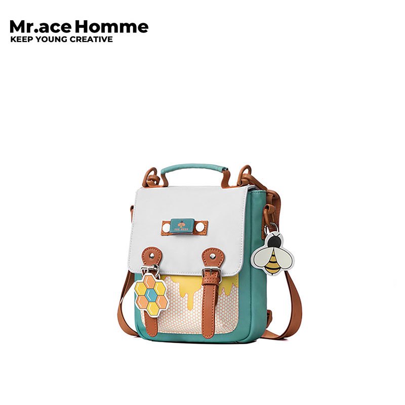 Mr. ace Homme Bee Series 0251  กระเป๋าสะพายไหล่ กระเป๋าถือ ใส่โทรศัพท์มือถือ แบบพกพา สําหรับสตรี mini Phonebag