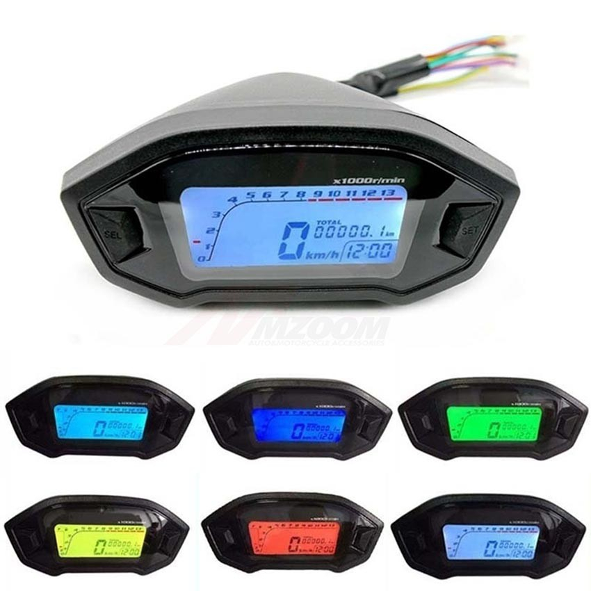 เครื่องวัดความเร็วรอบเครื่องยนต์ดิจิทัล Led 10000Rpm 12V ปรับได้ 7 สี สําหรับกระบอกสูบ 1,2,4