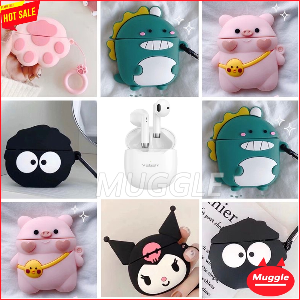 Veger VE-01T  หูฟังการ์ตูนซิลิโคนหูฟังกรณี เคสซิลิโคนป้องกันหูฟังสําหรับ ACMIC / VEGER VE-01T เคสหูฟ