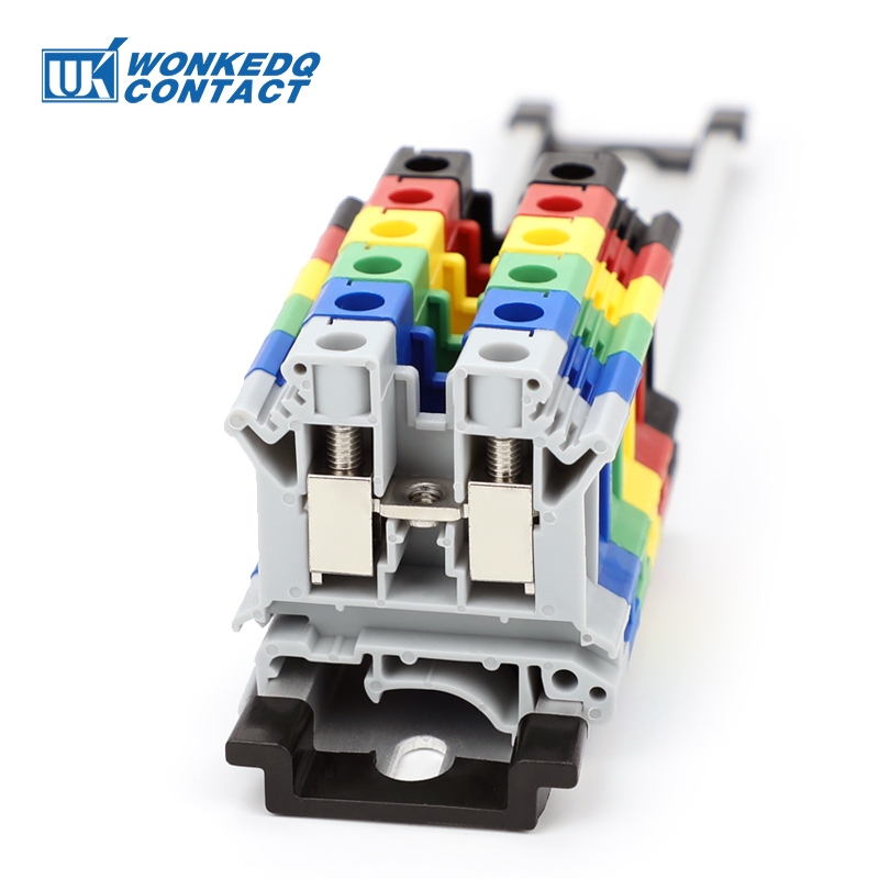 UK10N สกรู Terminal Block Din Rail 10mm2 20-6 AWG สายไฟ Feed-through UK 10N UK10