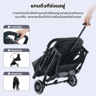 EvianAngel รถเข็นเด็กพับได้ S08 น้ำหนักเบา 4 ล้อ รถเข็น เด็ก ได้เด็ก