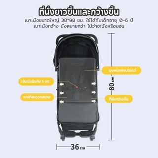EvianAngel รถเข็นเด็กพับได้ S08 น้ำหนักเบา 4 ล้อ รถเข็น เด็ก ได้เด็ก