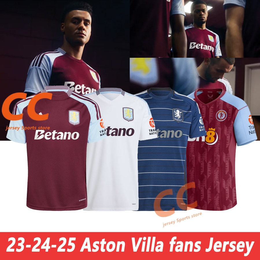 Avfc ฟุตบอลเสื้อฟุตบอลเสื้อกีฬาเสื้อ 2023-24-25 คุณภาพสูง S-4XL แฟนรุ่น