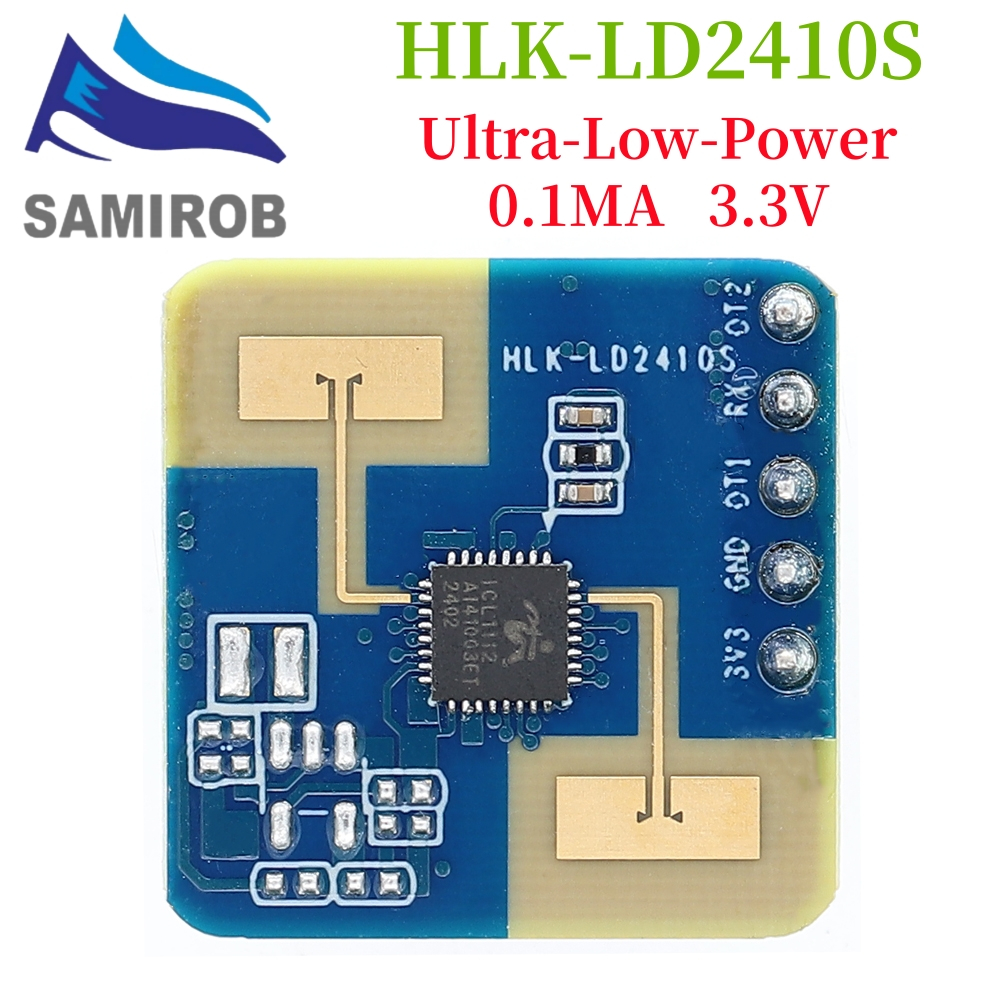 24ghz HLK-LD2410S เซ็นเซอร์เรดาร์ 0.1mA 3.3V ใช้พลังงานต่ํามิลลิเมตร Wave Human Presence Detection M