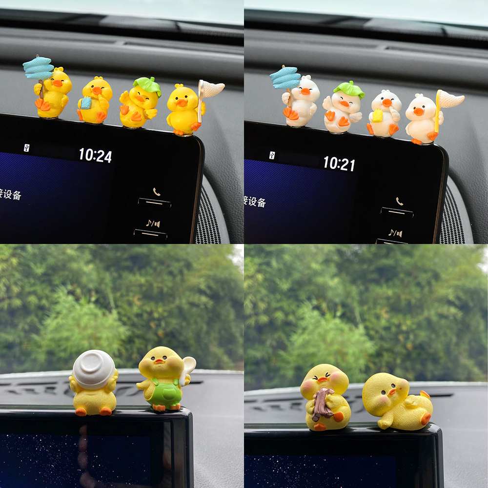เป็ดน่ารักตกแต่งรถ Garnish เครื่องประดับเครื่องประดับรถรถ Center Dashboard Decora อุปกรณ์ตกแต่งภายในรถยนต์