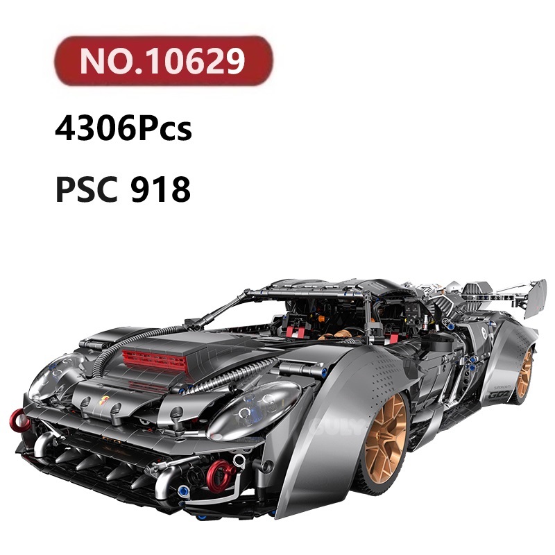 PSC 918 1:8 (ชุบไฟฟ้า) เข้ากันได้ตัวต่อเลโก้ 4306ชิ้น GULY Car เลโก้ชุดของเล่น