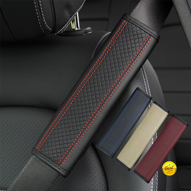 ปลอกเบลท์ ปลอกเข็มขัด ปลอกหนังหุ้มเข็มขัดนิรภัย สําหรับเบาะรถยนต์ รถยนต์ เพื่อความปลอดภัย สไตล์คลาสสิก 1-2 ชิ้น ปลอกหนังหุ้มเข็มขัดนิรภัย หุ้มเบลล์รถยนต์