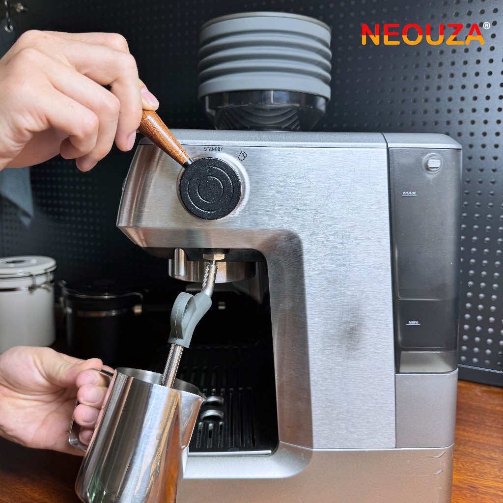 Neouza Espresso Machine อัพเกรด Steam Lever สําหรับ Breville Sage Barista Express BES870XL BES875 BES876, อลูมิเนียม, ด้ามไม้