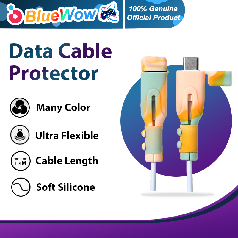 ขายร้อน Bluewow Charger Protector AtoC ซิลิโคนสายป้องกัน IP-18/20w ประเภท C/USB ฝาครอบสายไฟ
