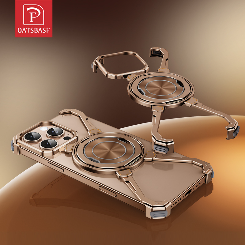 Oatsbasf Mechanical Claw Case เคสโทรศัพท์ โลหะ กันกระแทก บางพิเศษ สําหรับ iPhone 17 ProMax / 17 Pro / 16 ProMax / 16 Pro / 16 / 15 / 15 Pro / 15 ProMax /14 Pro / 14 ProMax / 13 Pro / 13 ProMax