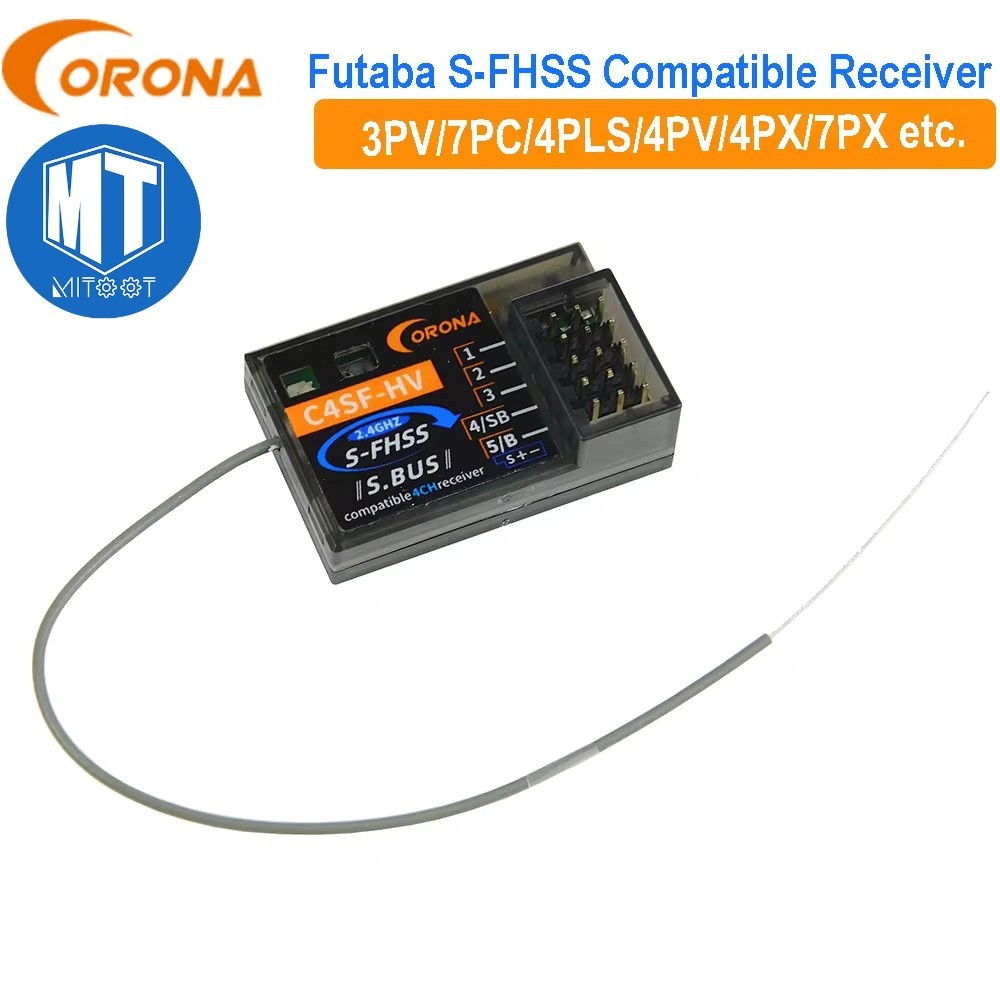 Corona C4SF C4SF C4SF-HV 2.4GHz 4 ช่อง S-FHSS/FHSS SBUS ตัวรับสัญญาณสําหรับ FUTABA 3PV/7PX/4PLS/4PX