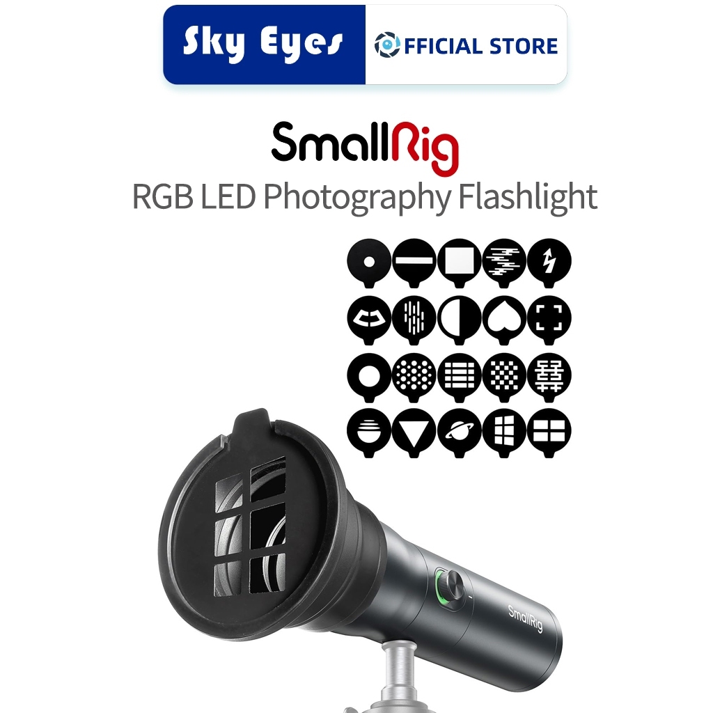 SMALLRIG ไฟฉายถ่ายภาพ นํา ขนาดเล็ก RGB พร้อมฟิลเตอร์ไฟลาย 20 แบบสําหรับถ่ายภาพ