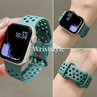 สายนาฬิกาข้อมือ ยางซิลิโคนนิ่ม ระบายอากาศ แบบเปลี่ยน สําหรับ applewatch S11 10 9 8 7 6 5 4 3 2 1 SE3 ULTRA iWatch 49 มม. 46 45 44 42 41 40 38