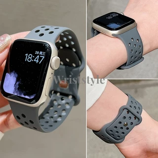 สายนาฬิกาข้อมือ ยางซิลิโคนนิ่ม ระบายอากาศ แบบเปลี่ยน สําหรับ applewatch S11 10 9 8 7 6 5 4 3 2 1 SE3 ULTRA iWatch 49 มม. 46 45 44 42 41 40 38
