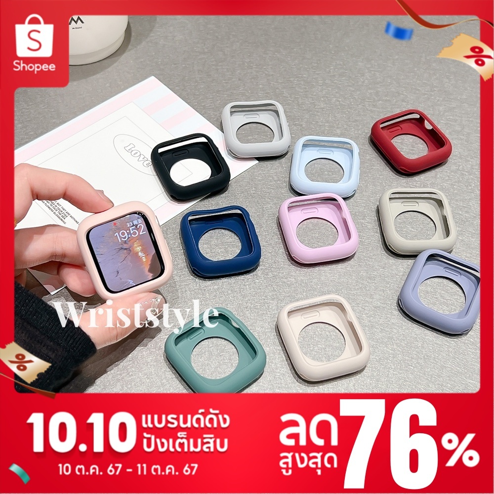 ซื้อ Candy สีซิลิโคนนาฬิกาสําหรับ Apple Watch S9/8/7/6/5/4/3/2/1 SE2 ขอบสําหรับ iWatch 45 มม.44 มม.42 มม.41 มม.40 มม.38 มม.นุ่ม