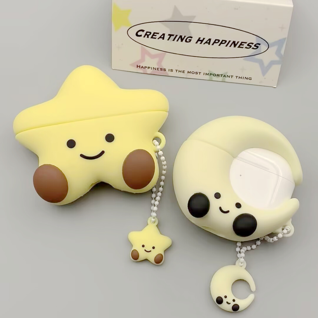 สําหรับ airpods 4 pro 2nd gen 1 2 3 case Cute Star Moon airpods cover