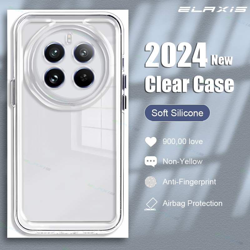 ELAXIS สําหรับ Realme 12 Pro Plus 5G/Realme 12 Pro + 5G เคสโทรศัพท์โปร่งใสเลนส์นุ่มป้องกันกล้องซิลิโคนปกหลัง ES017