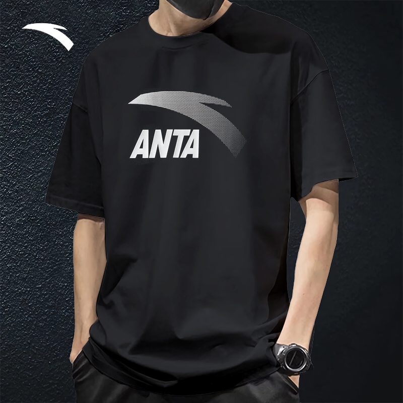 ANTA เสื้อยืดสเวตเตอร์ถักแขนสั้นสำหรับผู้ชาย สวมใส่สบาย ทนทาน และอ่อนโยนต่อผิว 952428112