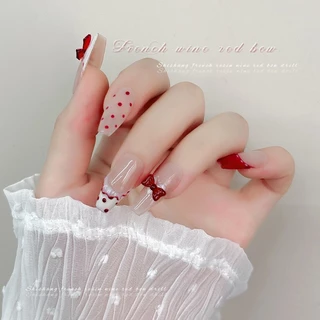 Rou Bao 50 ชิ้นเล็บผสมไวน์แดงโบว์หลายสไตล์ Girly 3D เรซิ่นเล็บ Art DIY Charms ตกแต่ง
