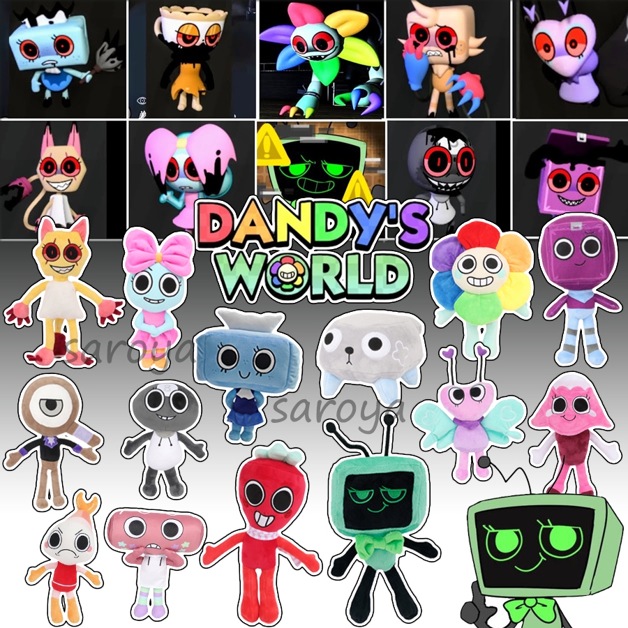 20 ซม.Dandys World Plush เกมอะนิเมะ Dandy World Scrap ตุ๊กตาสยองขวัญเกม Vee/Poppy อุปกรณ์ต่อพ่วง dec