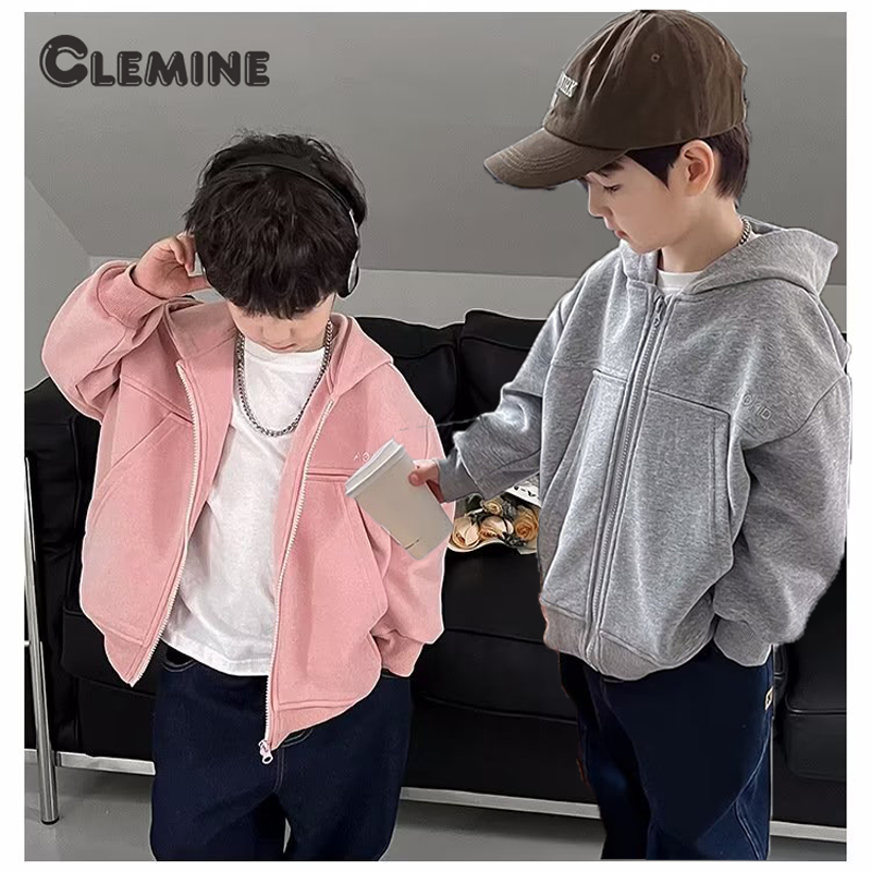 Clemine เสื้อกันหนาว แบบหนา ทรงหลวม ขนาดใหญ่ กลาง และใหญ่ สําหรับเด็กผู้ชาย ใส่กลางแจ้ง