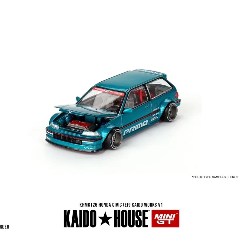 Kaido House + รถโมเดล MINIGT Honda Civic (EF) Kaido Works V1 Alloy Die-Cast Vehicle