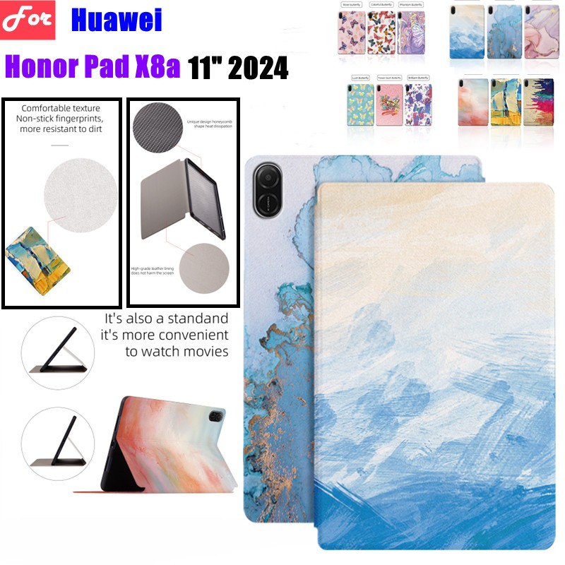สําหรับhuawei Honor Pad X8A X8A 2024 กรณีแท็บเล็ต 11 "แฟชั่นกรณีแท็บเล็ตน่ารักการ์ตูนSeriesอะนิเมะรูปแบบFlip StandปลอกPUหนังสําหรับHUAWEI Honor Pad X8 a PadX8a