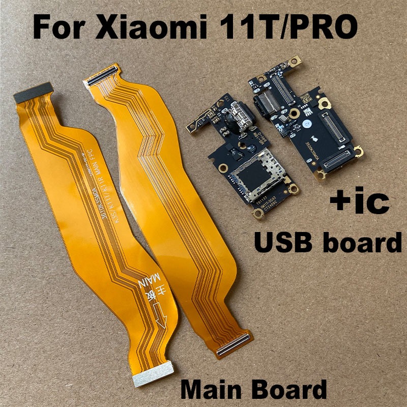 สําหรับ Xiaomi 11T / 11T PRO Mian แม่ Motherboa + แท่นชาร์จ USB พอร์ตไมโครโฟนขั้วต่อ Flex Cable Replacement