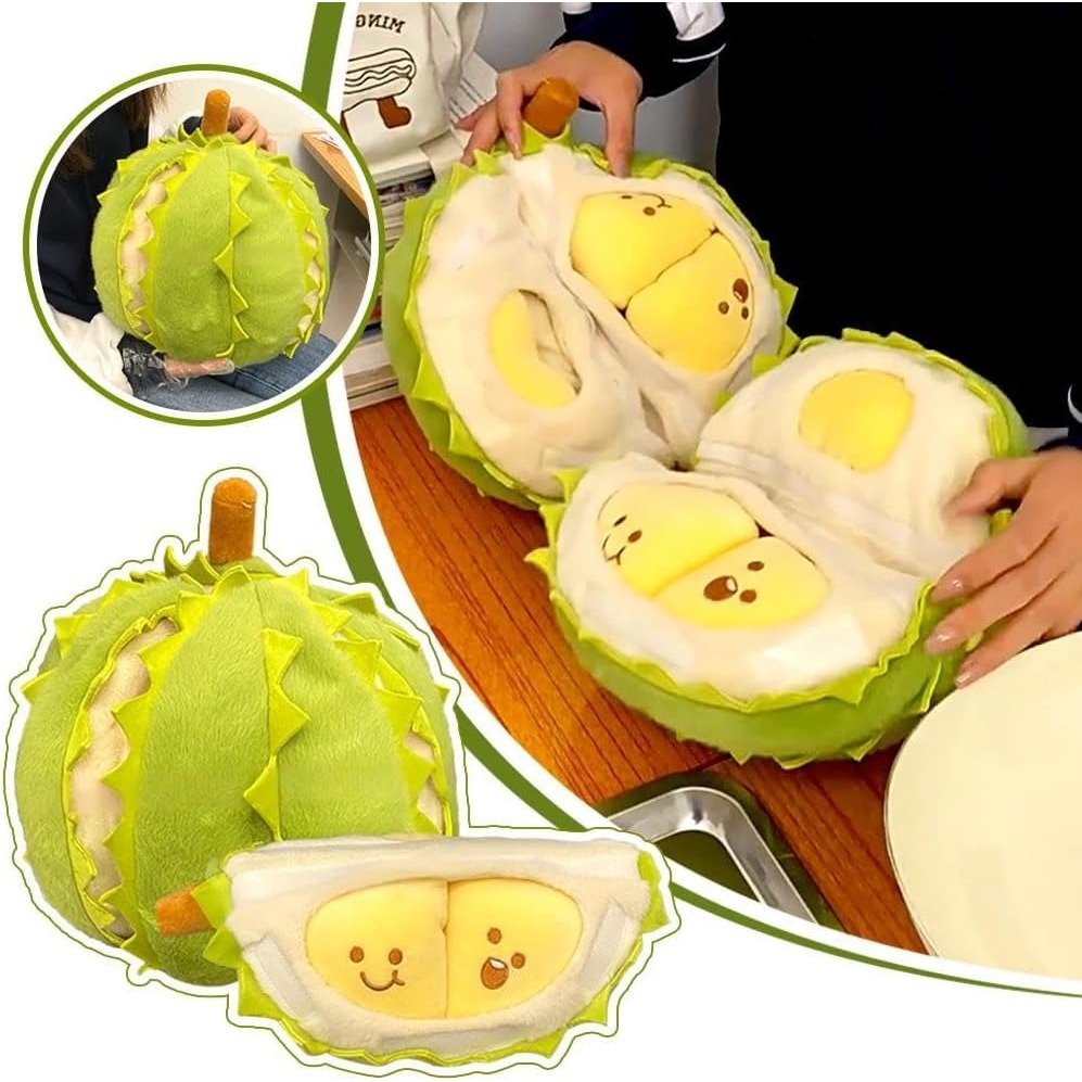 ของเล่นตุ๊กตาทุเรียนปอกเปลือกน่ารัก นุ่มสดใส หมอนตุ๊กตาผลไม้