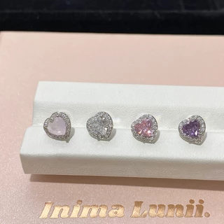 1 ชิ้น G23 ต่างหูเหล็กไทเทเนียมต่างหูคริสตัลหัวใจผู้หญิงหรูหราเครื่องประดับ