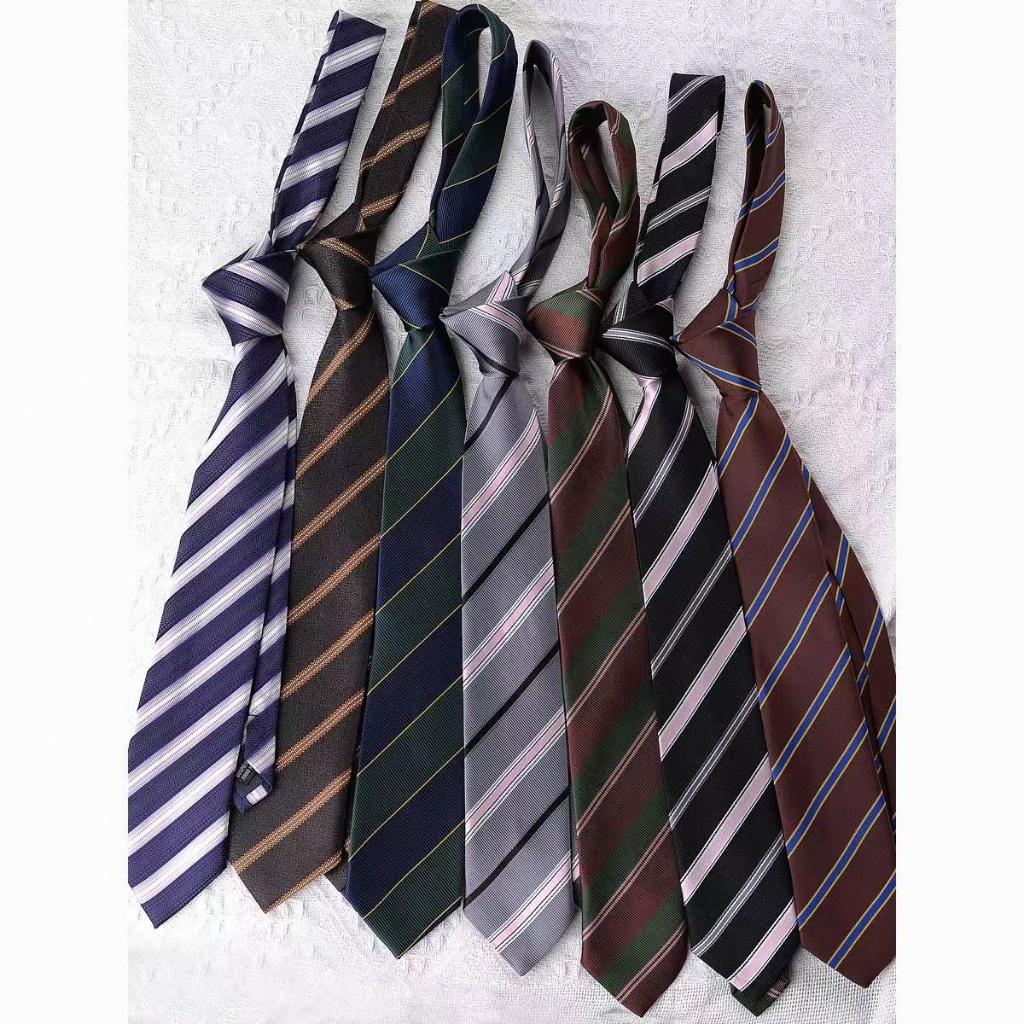 7 ซม.เนคไทผู้หญิงผู้ชายผูกลายน้ําเงินกาแฟสีแดง DK วิทยาลัยเนคไทชุดสาว Neckwear