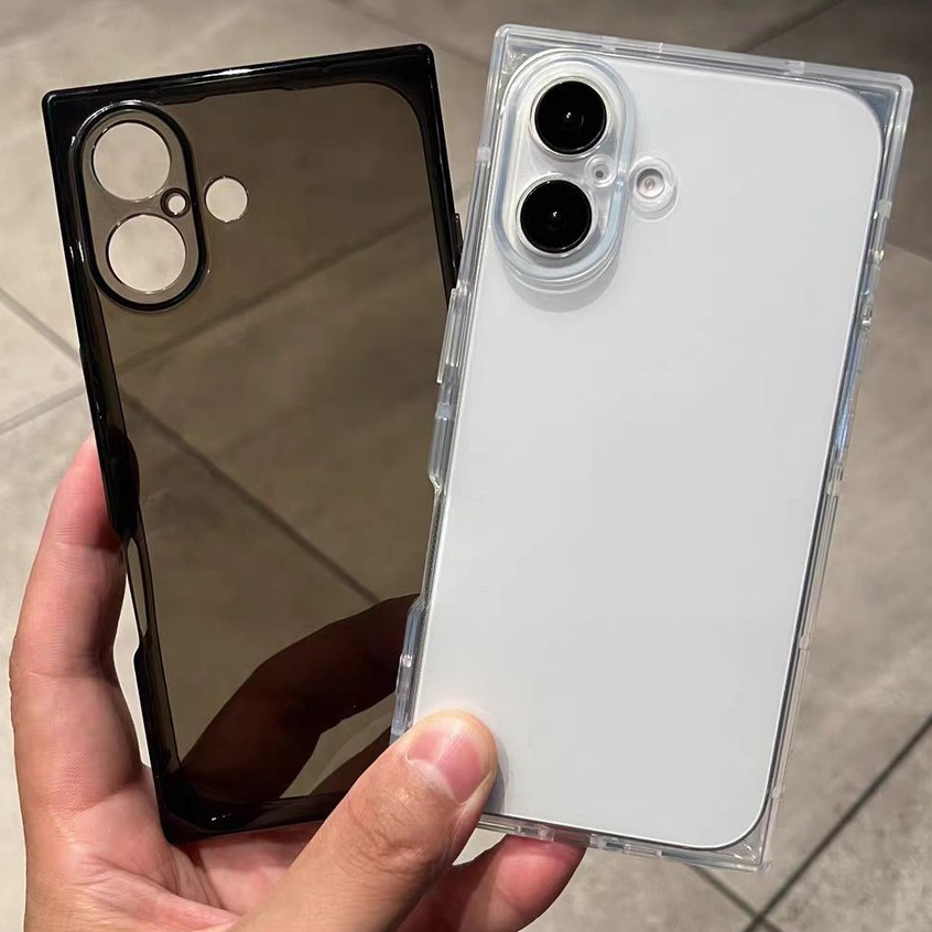 หรูหราเรืองแสงสีสแควร์ขอบนุ่มโปร่งใสtpuเคสโทรศัพท์สําหรับiphone 16 15 14 13 12 11 Pro Max Plus Clearกันกระแทกปกหลัง