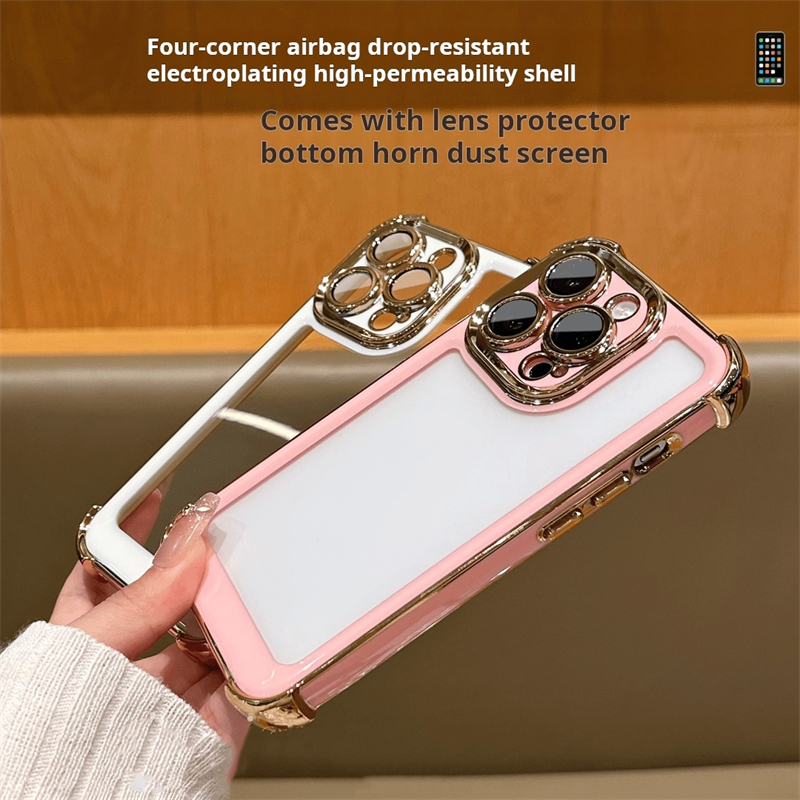 หรูหรา ชุบ ชนสีสี่มุมโช๊คอัพ ใสเคสโทรศัพท์ ไอโฟน 16 15 14 13 12 11 มือโปร สูงสุด บวก กันกระแทกด้วยกล้องป้องกันฮาร์ดปลอก ไอโฟน 16 เต็มค