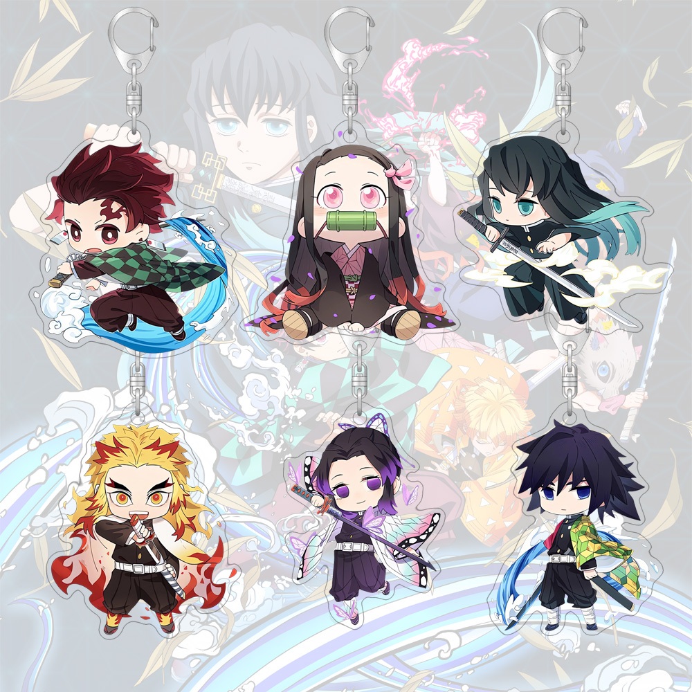 พวงกุญแจ Demon Slayer Tokitou การ์ตูน Q Edition อะคริลิคกระเป๋าจี้ตกแต่ง