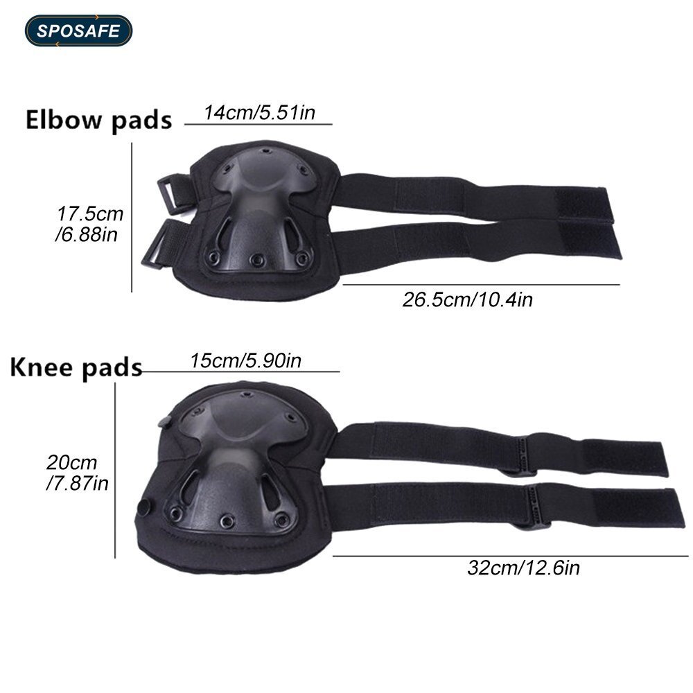 【4pc】ชุดสนับเข่า+สนับศอก กันกระแทก อุปกรณ์ป้องกันเข่าศอก สำหรับกีฬาและฝึกฝึกยุทธวิธีทหารตำรวจ - รูปที่ 2