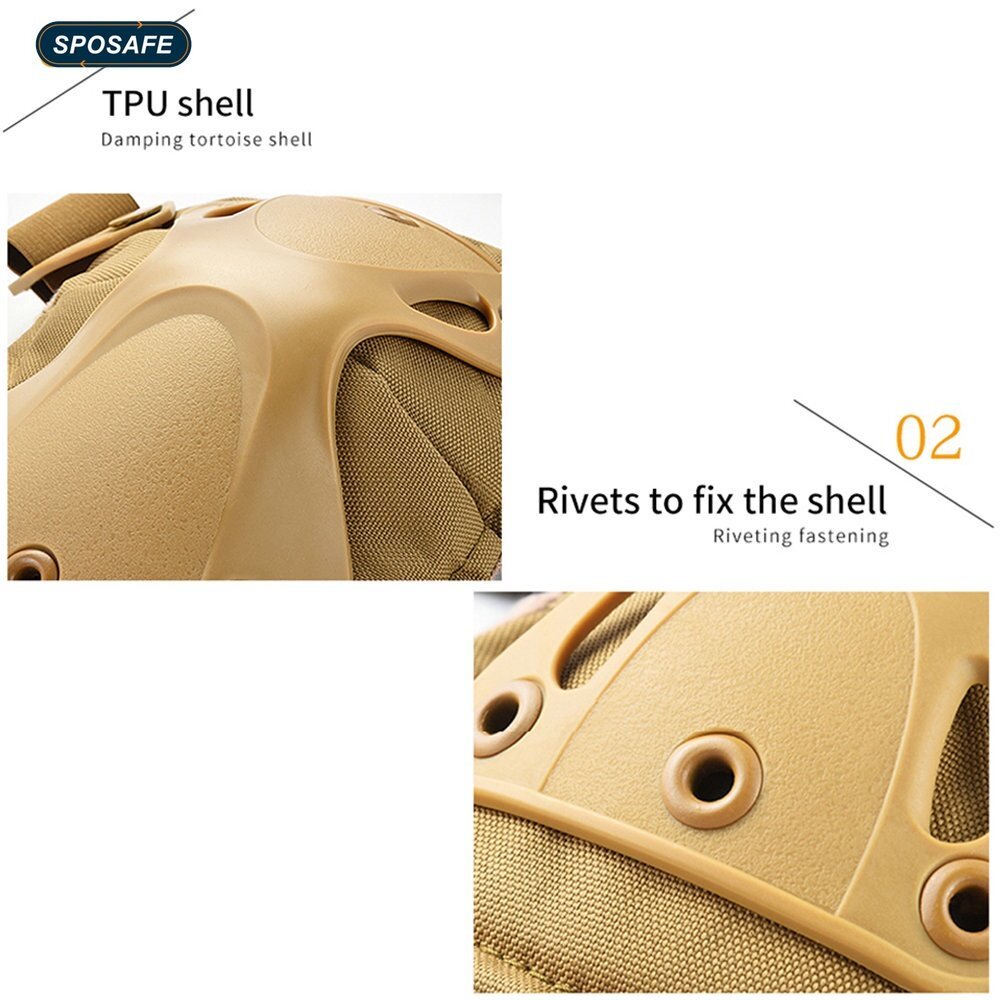 【4pc】ชุดสนับเข่า+สนับศอก กันกระแทก อุปกรณ์ป้องกันเข่าศอก สำหรับกีฬาและฝึกฝึกยุทธวิธีทหารตำรวจ - รูปที่ 4