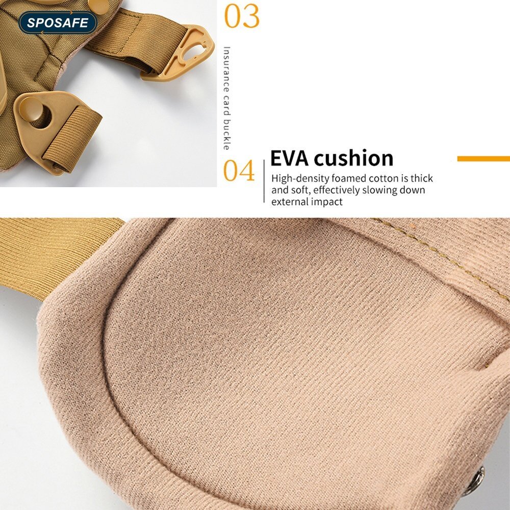 【4pc】ชุดสนับเข่า+สนับศอก กันกระแทก อุปกรณ์ป้องกันเข่าศอก สำหรับกีฬาและฝึกฝึกยุทธวิธีทหารตำรวจ - รูปที่ 5