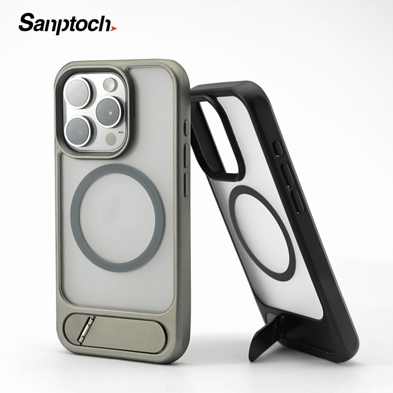Sanptoch แม่เหล็กที่มองไม่เห็นสําหรับ iPhone 16 / 15 / 14 / 13 Pro Max สําหรับ Magneti Matte โปร่งแสง Hard ฝาหลังสําหรับ iPhone 16 15 14 Plus ทหารป้องกัน Ca