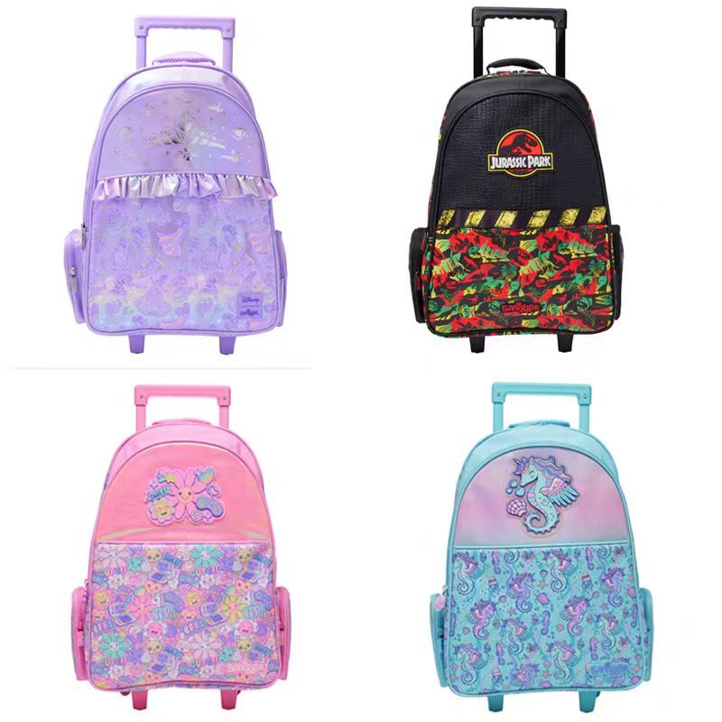 ออสเตรเลีย smiggle ผูกกระเป๋านักเรียนระดับประถมศึกษาและมัธยมศึกษาความจุสูงลดกระเป๋าลากจูง