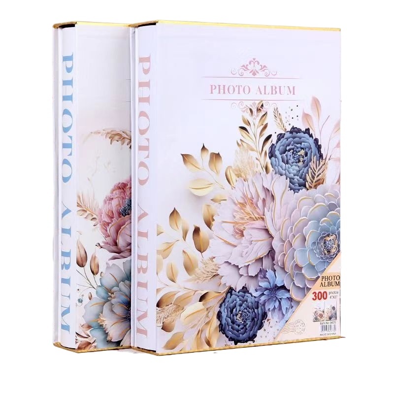 4ร อัลบั้มรูป300ภาพ4x6หนังสืออัลบั้มสําหรับ6นิ้วภาพ300ชิ้นพร้อมกล่องเก็บดอกไม้แบบ