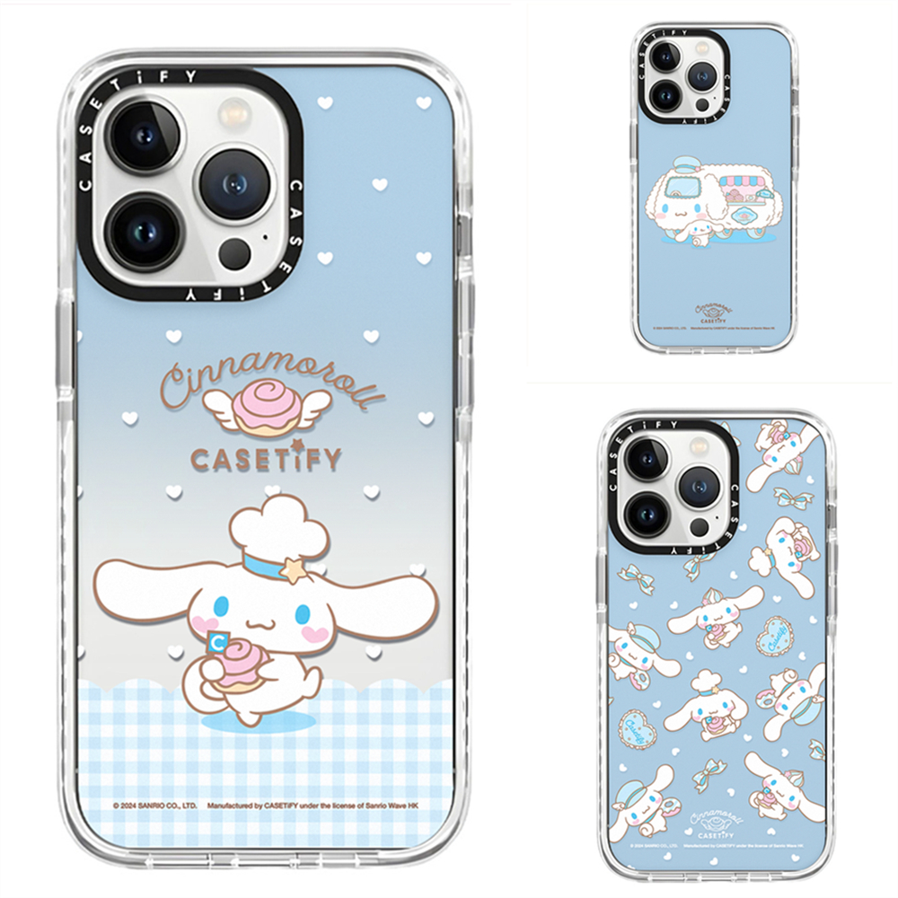 สําหรับ iPhone 16 15 14 13 Pro Max ตลก Cinnamoroll Cafe รถบรรทุกสีฟ้าสําหรับ iPhone 11 12 Soft TPU Clear กันกระแทกกรณี iPhone 16 15 Plus