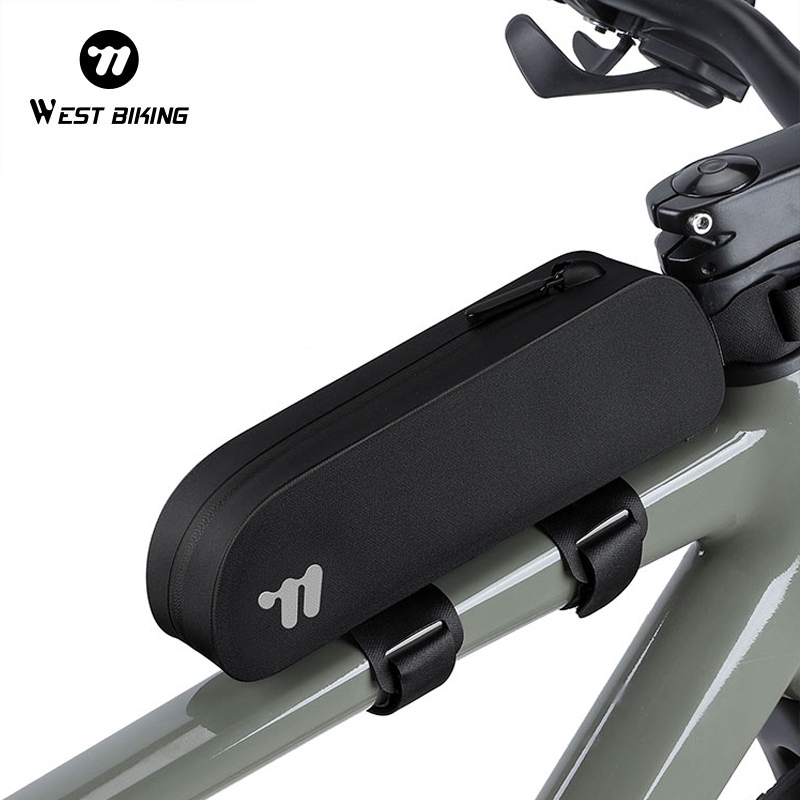 WEST BIKING จักรยานด้านหน้ากระเป๋ากันน้ําขนาดใหญ่ความจุทนทานสะดวกสะท้อนแสงจักรยานเสือหมอบเดินทาง Top Tube Down Tube จักรยาน Top Tube กระเป๋า