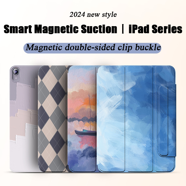 Osee Pro เคส iPad คลิปสองด้านแม่เหล็กไร้กรอบบางเฉียบพร้อมเคสทาสีหัวเข็มขัดสําหรับ iPad Pro 7 13 นิ้ว pro 11 pro 4 5 6 12.9 นิ้ว เคส ipad air 13 นิ้ว สไอแพดแอร์4 ไอแพด air 5 เคสไอแพด air 6 (2020/2022/2024) เคส เคสไอเเพด gen 10 mini 6 mini 7 Case