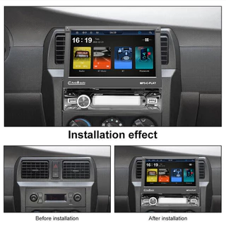 7 นิ้วไร้สาย Android Auto CarPlay 1Din วิดีโอมัลติมีเดีย MP5 Player Retractable หน้าจอสัมผัสกระจก Link รถ BT/FM/USB/AUX