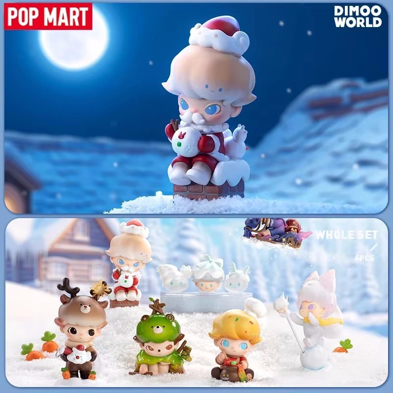 Pop MART DIMOO โมเดลฟิกเกอร์ รูปการ์ตูนสโนว์แมนน่ารัก สําหรับตกแต่งบ้าน