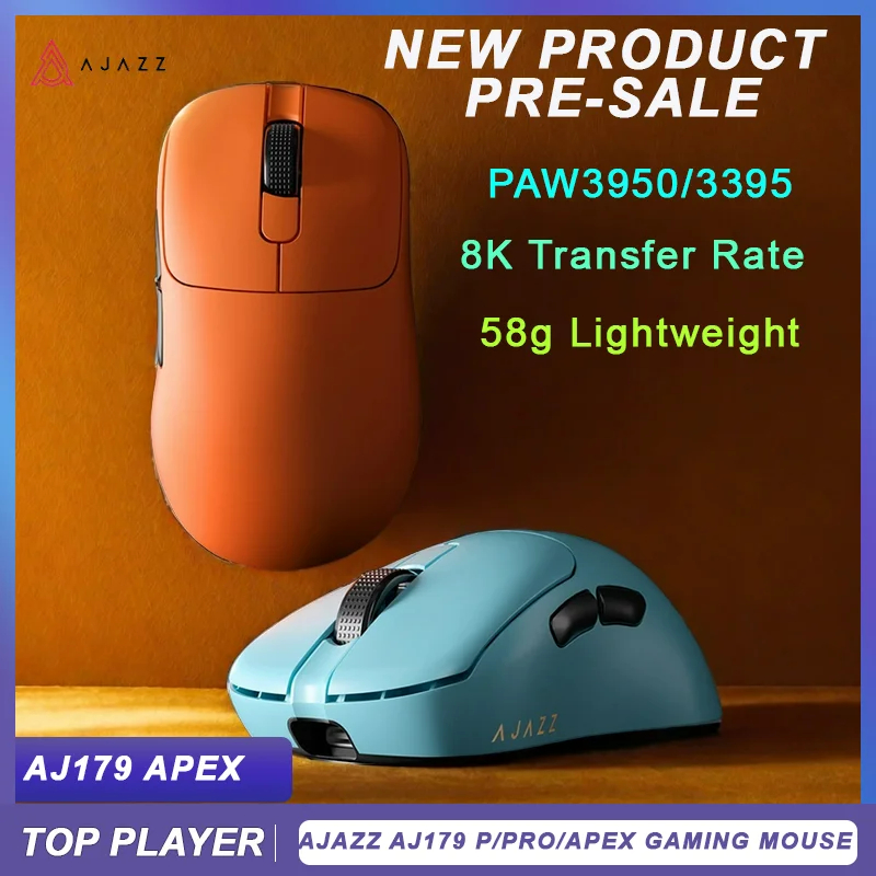 Ajazz AJ179 Apex PAW3950 เมาส์สําหรับเล่นเกมไร้สายพร้อมแท่นชาร์จ RGB, นักเล่นเกมเมาส์มาโครคอมพิวเตอร